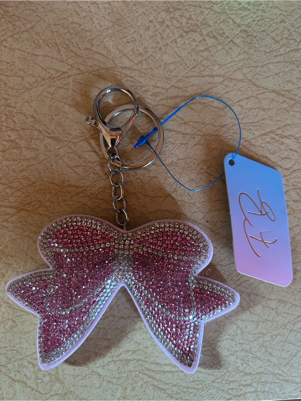 Pink Rhinestone Bow Keychain/Bag Charm